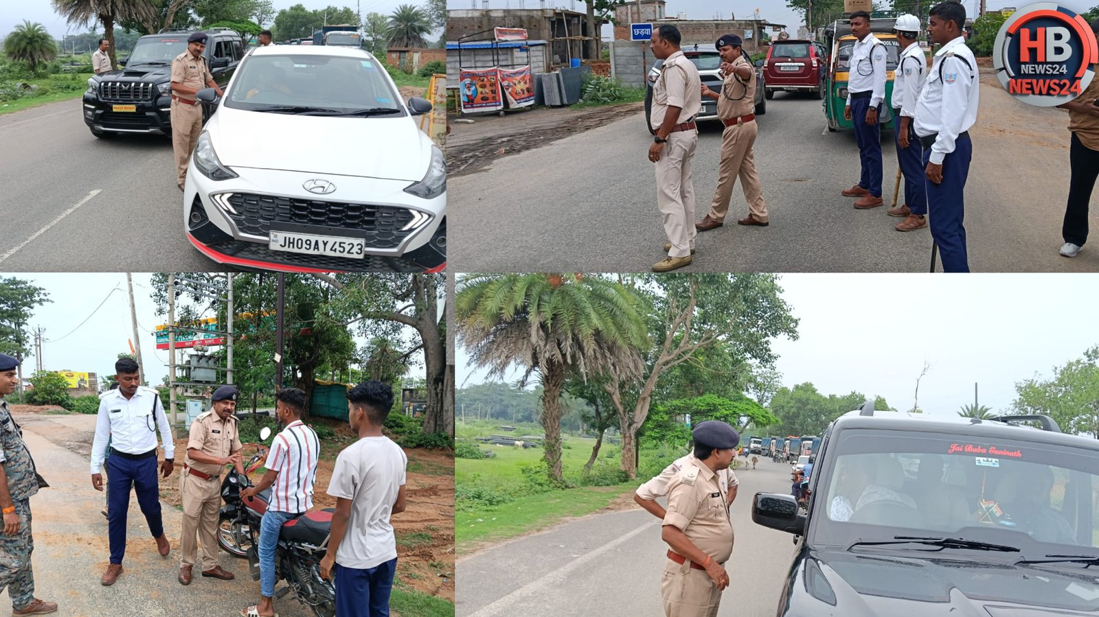 हजारीबाग में यातायात नियम तोड़ने वालों पर पुलिस की बड़ी कार्रवाई, 243 वाहनों का चालान